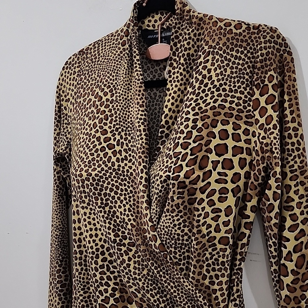 Norma Kamali Leopard Faux Wrap Dress - Picture 2 of 10